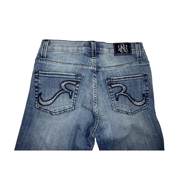 Women's Size 4 Rock & Republic Kasandra Mid Rise Bootcut Jeans With Embellished - Picture 4 of 5